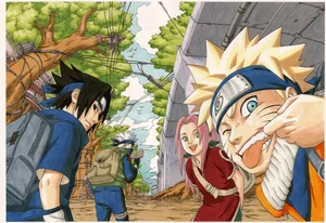 The Legendary Team 7 Of Konoha Wallpaper