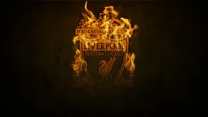 The Liverpool Fc Logo Is On Fire Wallpaper