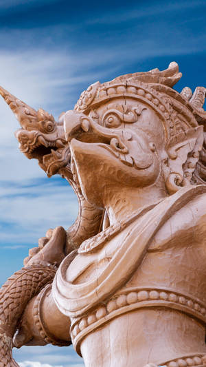 The Majestic Bronze Garuda Statue Wallpaper
