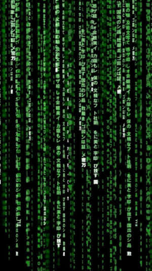 The Matrix Code In Green And Black Wallpaper