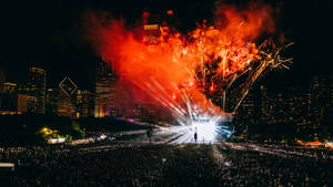 The Night Sky Is Illuminated At Lollapalooza! Wallpaper