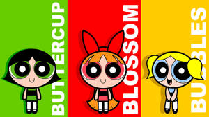 The Powerpuff Girls Vertical Collage Wallpaper