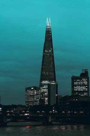 The Shard Underneath A Teal Sky Wallpaper