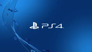 The Shining Blue Abstract Design Of A Ps4 Game Console. Wallpaper