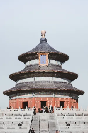 The Temple Of Heaven Viewed At The Center Of The Complex Wallpaper