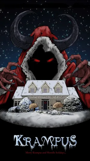 The Terrifying Figure Of Krampus In The Midst Of Darkness. Wallpaper