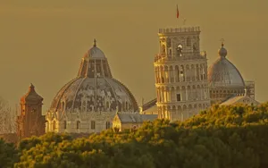 The Tower Of Pisa From Afar Wallpaper