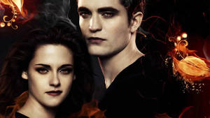The Twilight Saga Fiery Bella And Edward Wallpaper