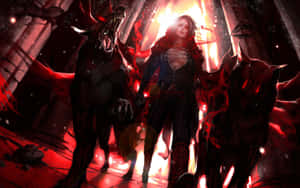 “the Unique Blend Of Black And Red In Amazing Anime Art” Wallpaper