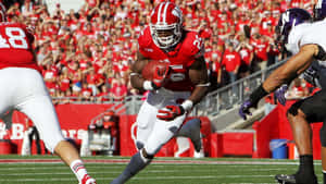 The Wisconsin Badgers Logo Displayed Proudly On A Stadium Field Wallpaper
