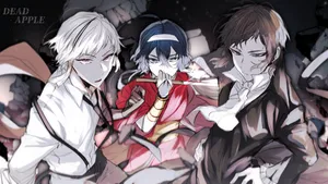 Three Anime Characters Are Standing Together Wallpaper