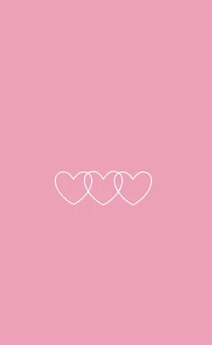 Three Connected Pink Hearts Iphone Wallpaper