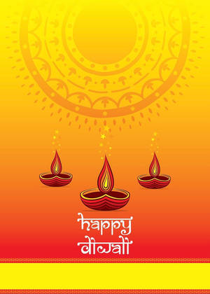 Three Diyas Diwali Wallpaper