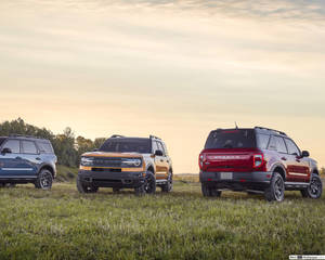 Three Parked Ford Broncos Wallpaper