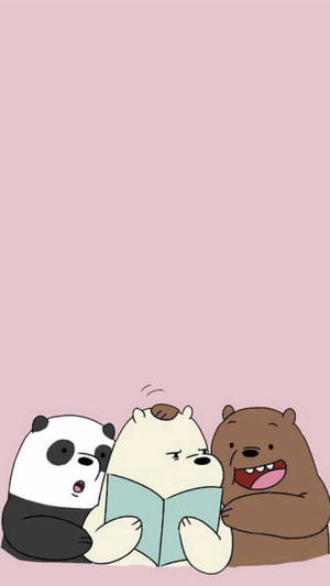 Three Playful Bears Wallpaper