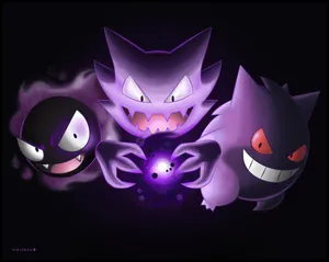 Three Pokemon Of Haunter Wallpaper