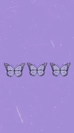 Three Purple Butterfly Phone Background Wallpaper