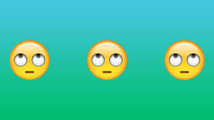 Three Rolling Eyes Emoji Wallpaper