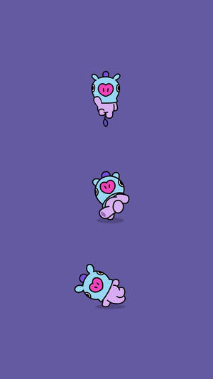 Three Tiny Mang Bt21 Wallpaper