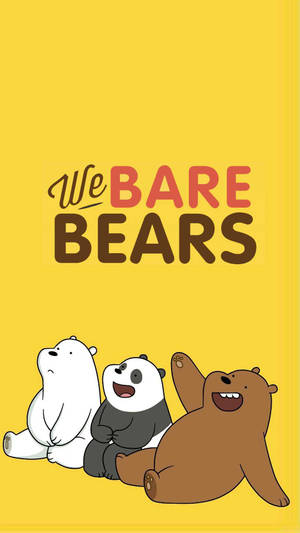 Three We Bare Bears Yellow Poster Wallpaper