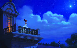 Tiana On Balcony Pixel Disney Laptop Wallpaper