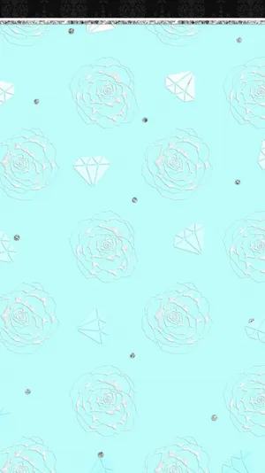 Tiffany Blue Roses And Gems Wallpaper