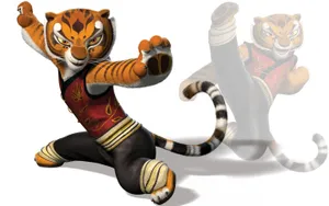 Tigress From Kung Fu Panda With White Backdrop Wallpaper