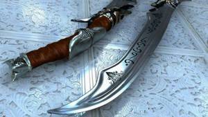 Tiled Floor Sword Background Wallpaper