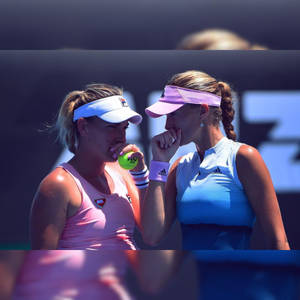 Timea Babos At Doubles Australian Open Wallpaper