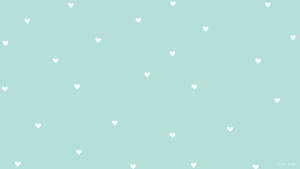 Tiny Hearts On Pastel Green Wallpaper