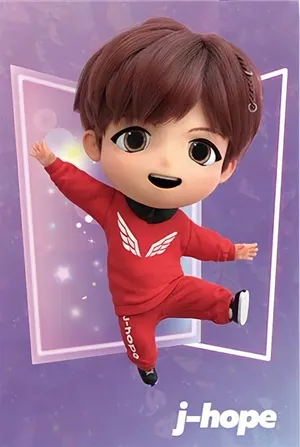 Tiny Tan Bts J-hope In Red Wallpaper