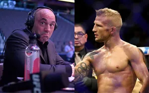 Tj Dillashaw And Commentator Joe Rogan Wallpaper