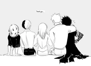 Todoroki Family Grayscale Art Wallpaper