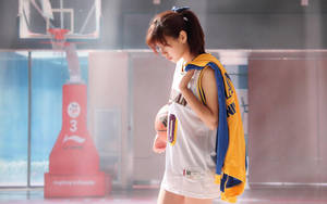 Tokyo Japan Girl Playing Basketball Wallpaper