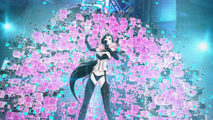 Tokyo Mirage Sessions Kiria Pink Cubes Wallpaper