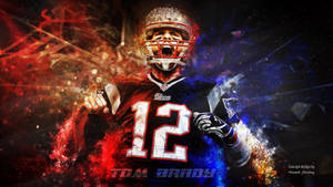 Tom Brady Blue Red Bursting Effect Wallpaper