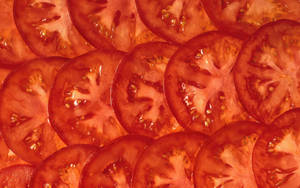 Tomato Fruit Rounded Slices Wallpaper