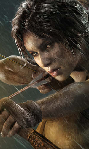 Tomb Raider Croft Aiming Iphone 5s Wallpaper