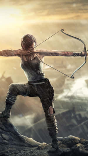 Tomb Raider Phone Aiming Wallpaper