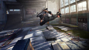 Tony Hawk Skater In Warehouse Wallpaper