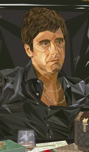 Tony Montana Geometric Art Wallpaper