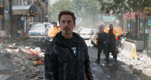 Tony Stark Aftermath Heroic Stance Wallpaper