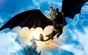 Toothlessand Hiccup Flying Adventure Wallpaper