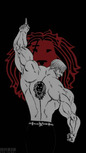 Topless Escanor Black Tattoo Wallpaper