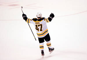 Torey Krug Celebrating Game-winning Goal Wallpaper