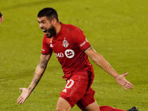 Toronto Fc Alejandro Pozuelo Celebrating Wallpaper