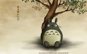Totoro Chilling Under A Tree Wallpaper