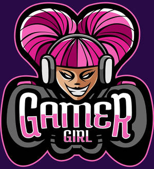 Tough-looking Girl Gamer Logo Wallpaper