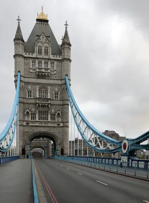 Tower Bridge London Under White Clouds Wallpaper