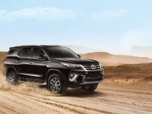 Toyota Fortuner Attitude Black Color Design Wallpaper
